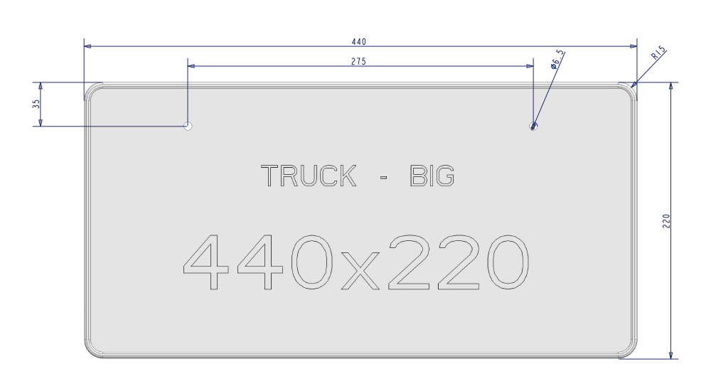 ナンバープレート大型標板の寸法