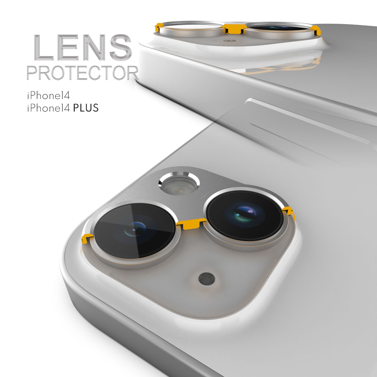 iPhone14、iPhone14Plus用レンズプロテクター断面