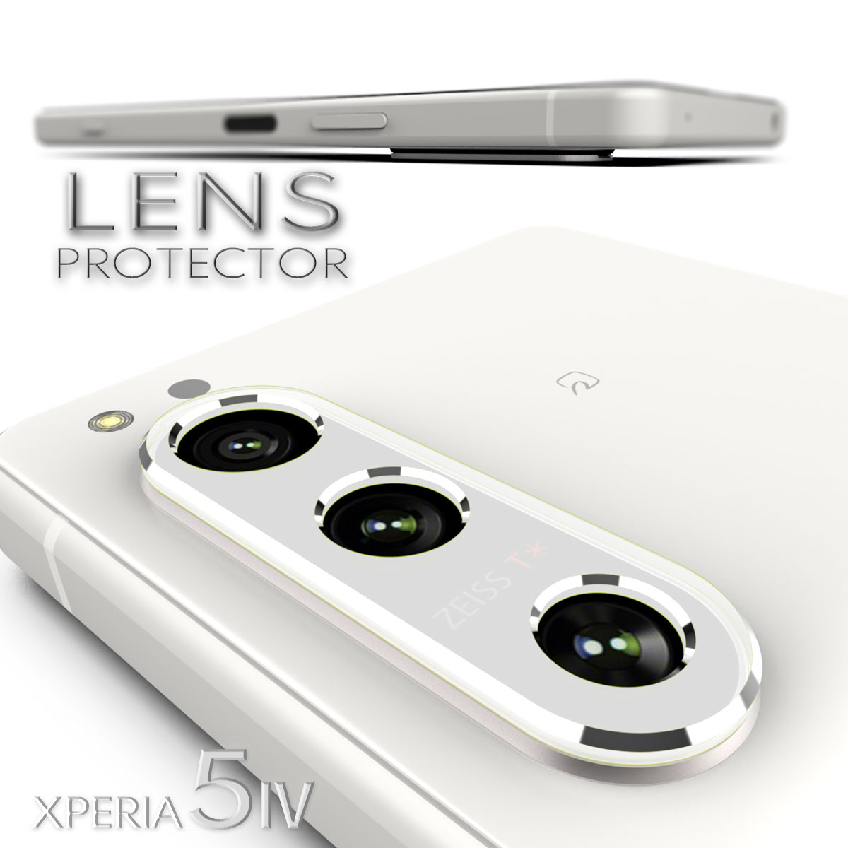 Xperia5 IV用レンズプロテクター装着